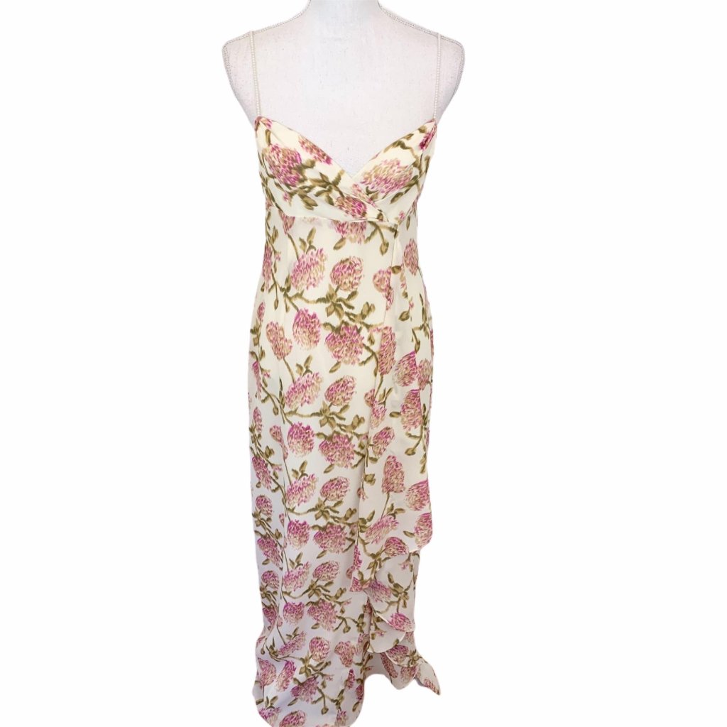 Nicole Miller Floral High Low Dress - Pink And Green